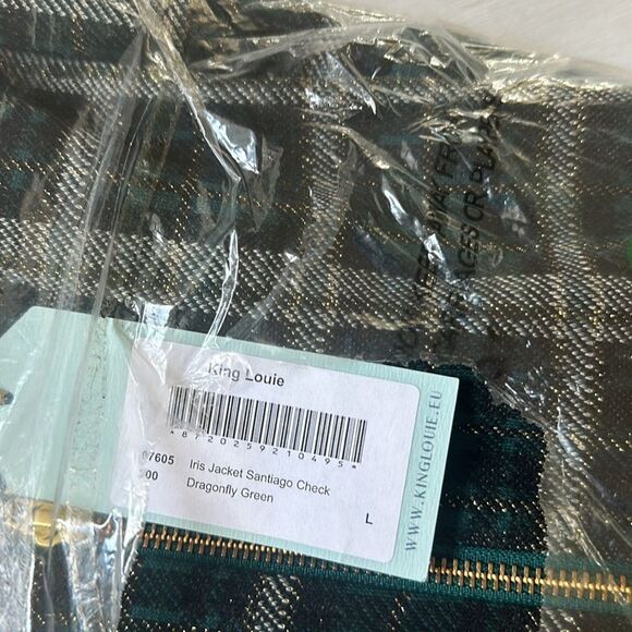 King Louie‎ Jassen&Blazers Iris Jacket Santiago Check Dragonfly Green size L NWT - Picture 3 of 4